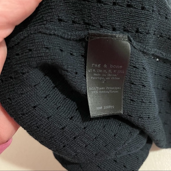 rag & bone Ariana Perforated Split Back Sweater Pullover Size Medium - Picture 10 of 11